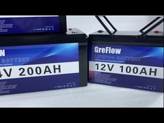 블루투스 lifepo4 전지 12 볼트 100Ah 24v 리튬 배터리 12v 재충전이 가능한 배터리 태양 에너지