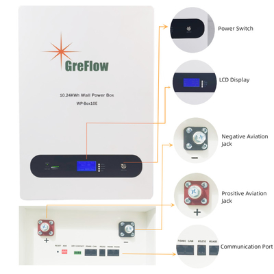 에너지 저장 시스템을 위한 10Kwh 파워월 16S1P 벽면 콘센트 배터리