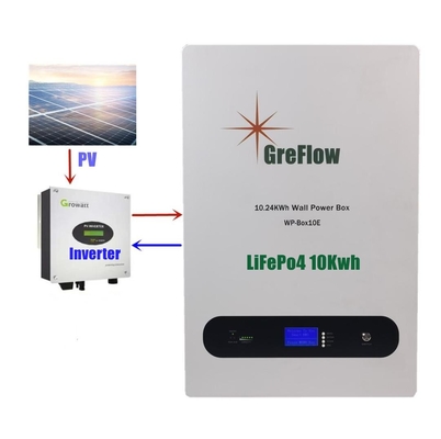 48v 200ah 벽은 태양 전지 10 킬로와트시 Lifepo4 리튬 배터리를 탑재했습니다